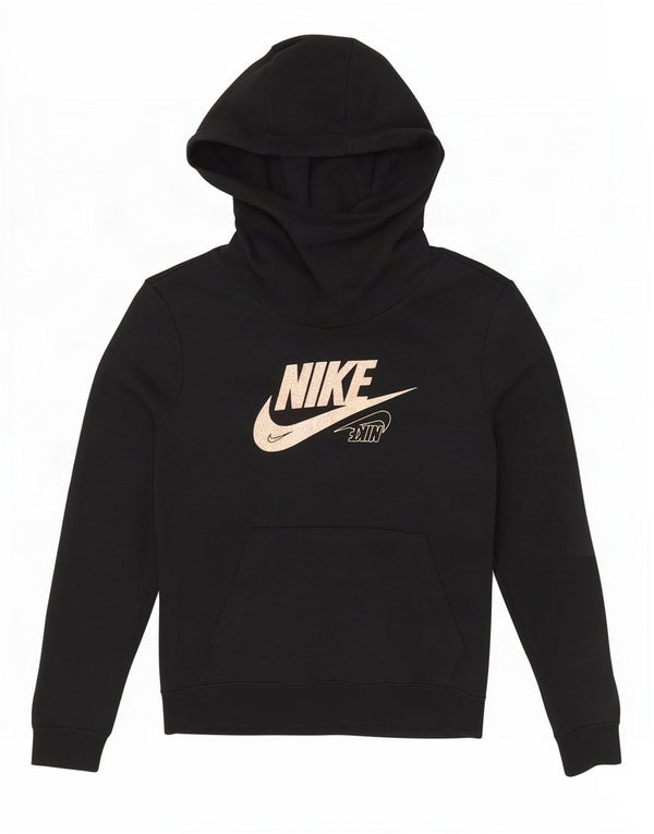 Nike Pull à capuche surdimensionné graphique pour femme UK 10 Petit coton noir