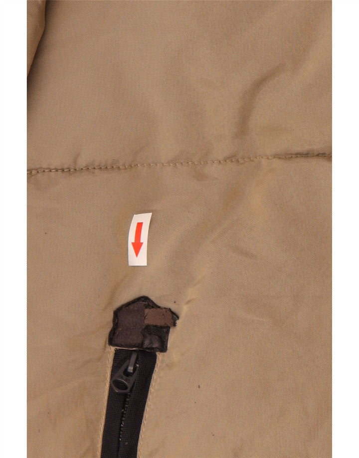 Zara Veste matelassée à capuche pour homme UK 40 Large Beige Nylon