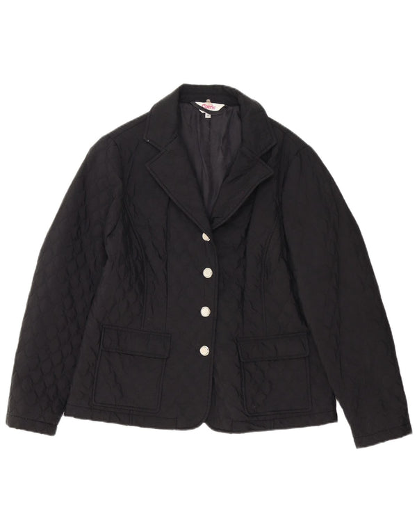 cherie Veste blazer matelassée à 4 boutons pour femme IT 46 Grand coton noir