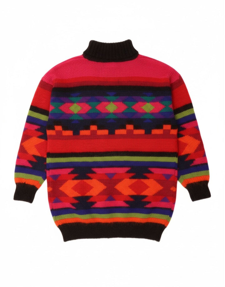 BHS Pull col roulé pour femme UK 10/12 Medium Multicolore