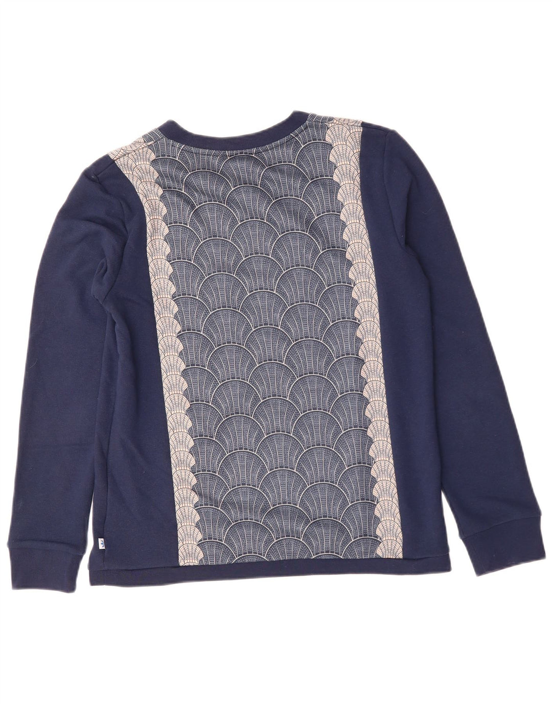 ADIDAS Sweat-shirt graphique pour femme UK 14 Bleu marine moyen géométrique