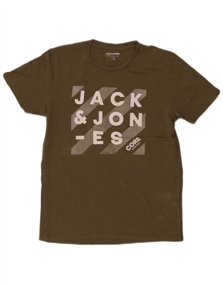Jack & Jones Haut T-Shirt Graphique Homme Kaki Moyen Coton