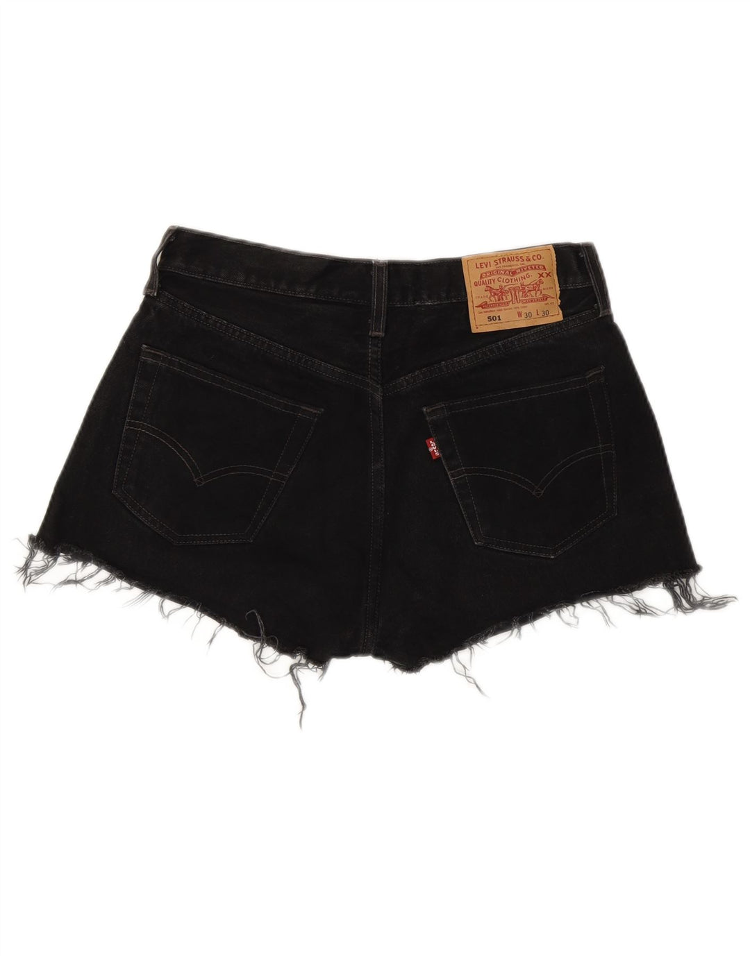 Levi's Short en Jean 501 Femme W30 Noir Moyen Coton