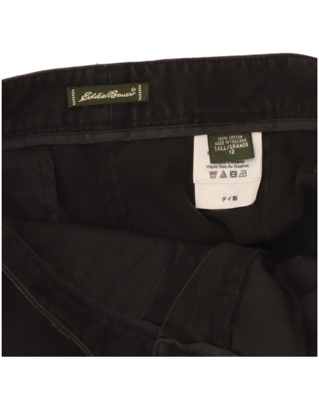 Eddie Bauer Short chino haut pour femme US 12 Large W32 Coton noir