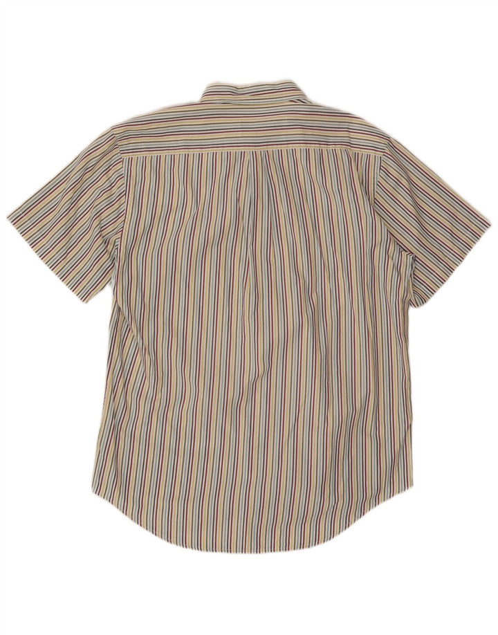 Dack's Chemise à manches courtes pour homme en coton à fines rayures multicolores
