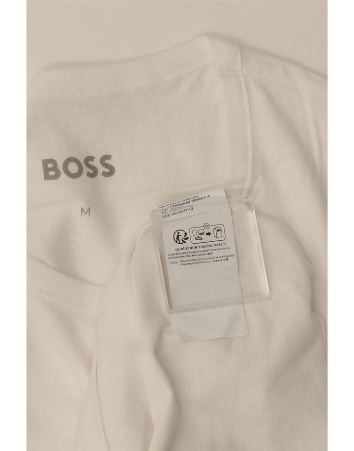 HUGO BOSS T-Shirt Top Blanc Moyen Coton Homme