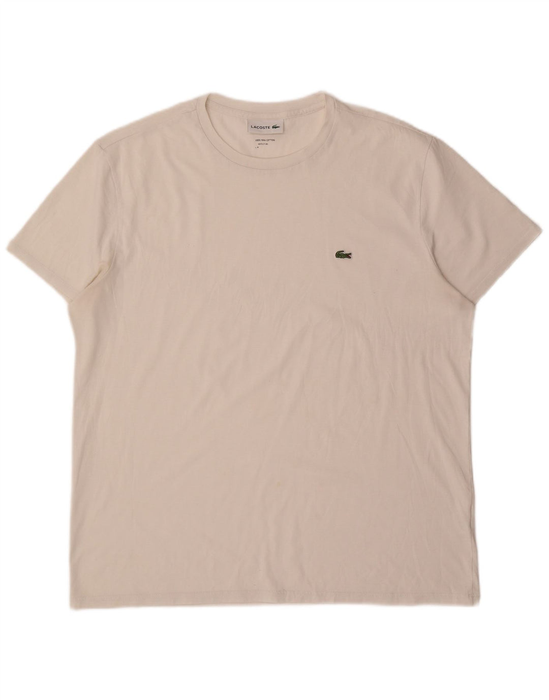 Lacoste T-shirt coupe classique pour hommes, grand, en coton blanc