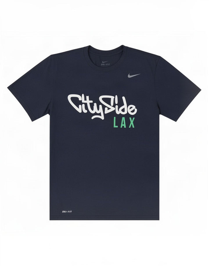 Nike Hommes Dri Fit Graphic T-Shirt Haut Bleu Marine Moyen Polyester