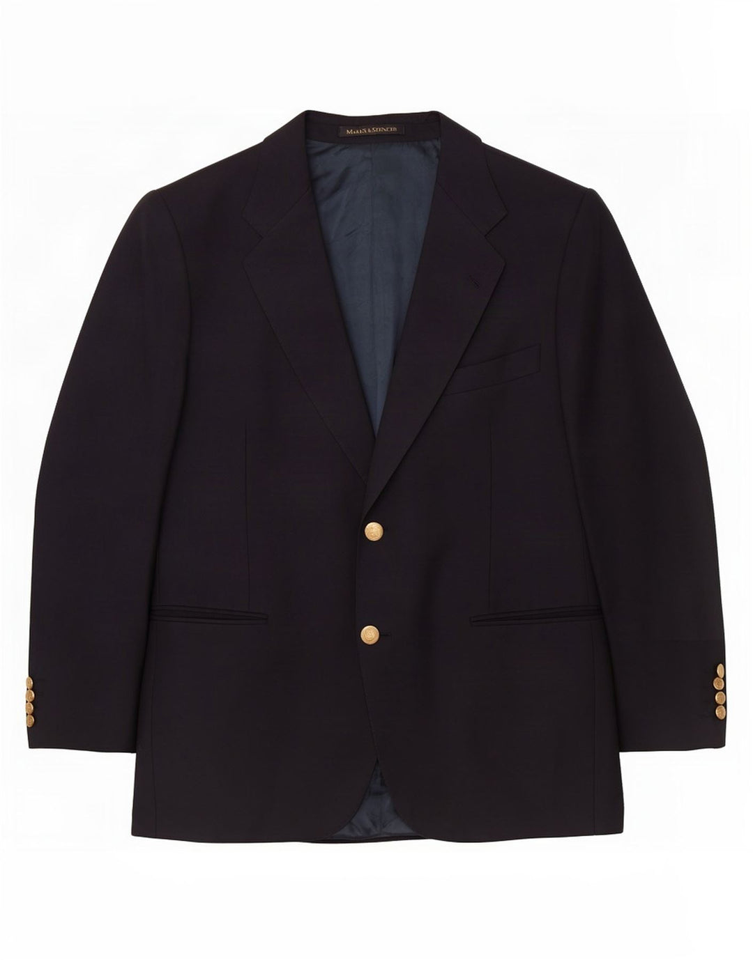 Marks & Spencer Veste blazer courte à 2 boutons pour homme en laine bleu marine