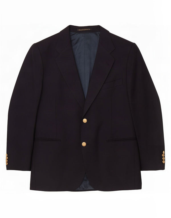 Marks & Spencer Veste blazer courte à 2 boutons pour homme en laine bleu marine
