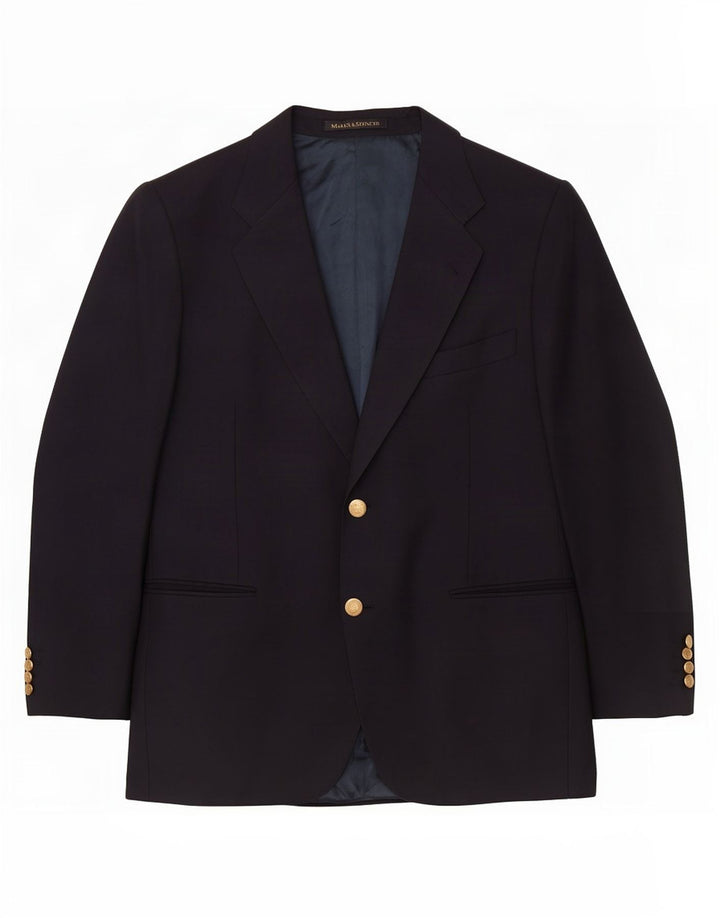 Marks & Spencer Veste blazer courte à 2 boutons pour homme en laine bleu marine