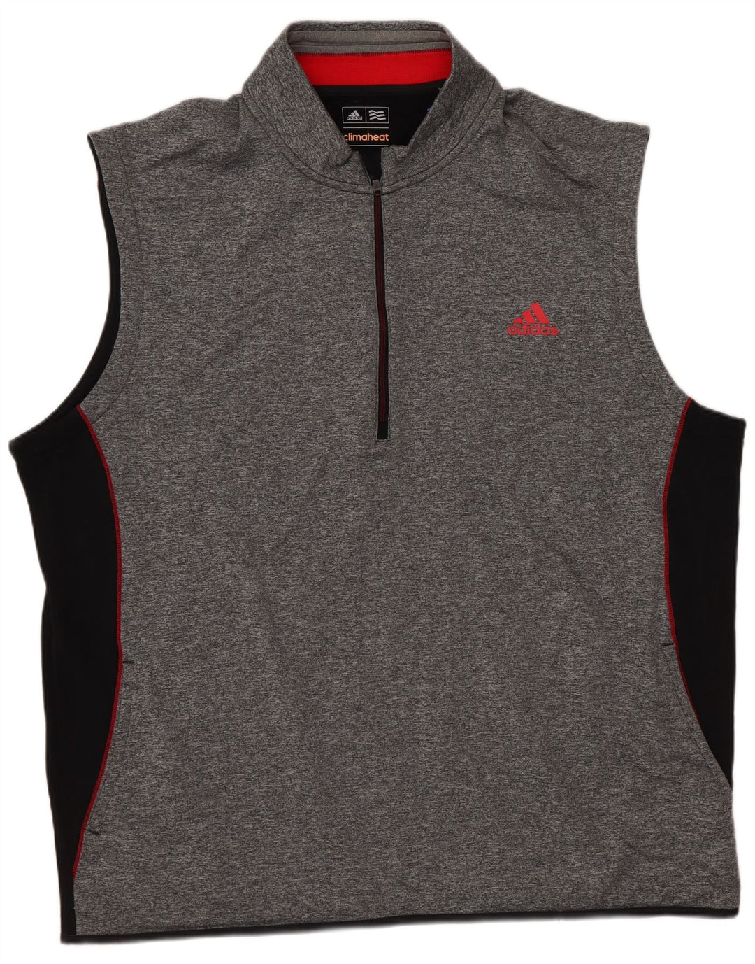 Adidas Hommes Climaheat Sans Manches Pull Survêtement Top XL Gris Colorblock