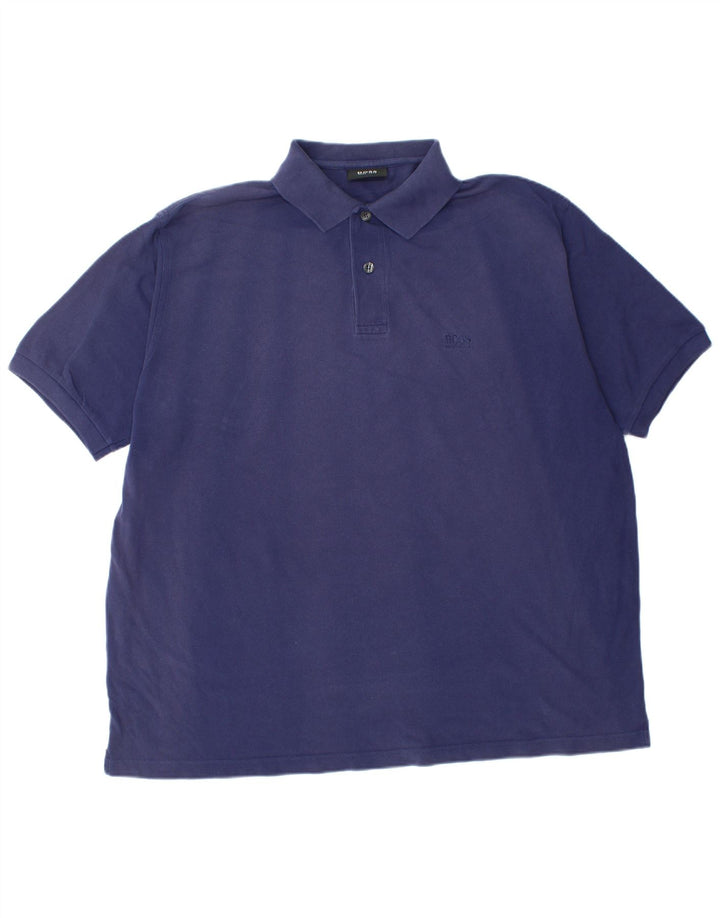 HUGO BOSS Polo Homme 3XL Bleu Marine Coton