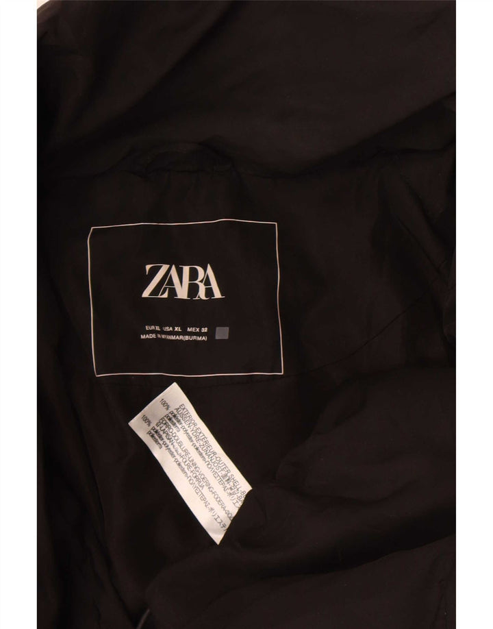 Zara Veste matelassée surdimensionnée pour femme UK 18 XL Noir Polyester