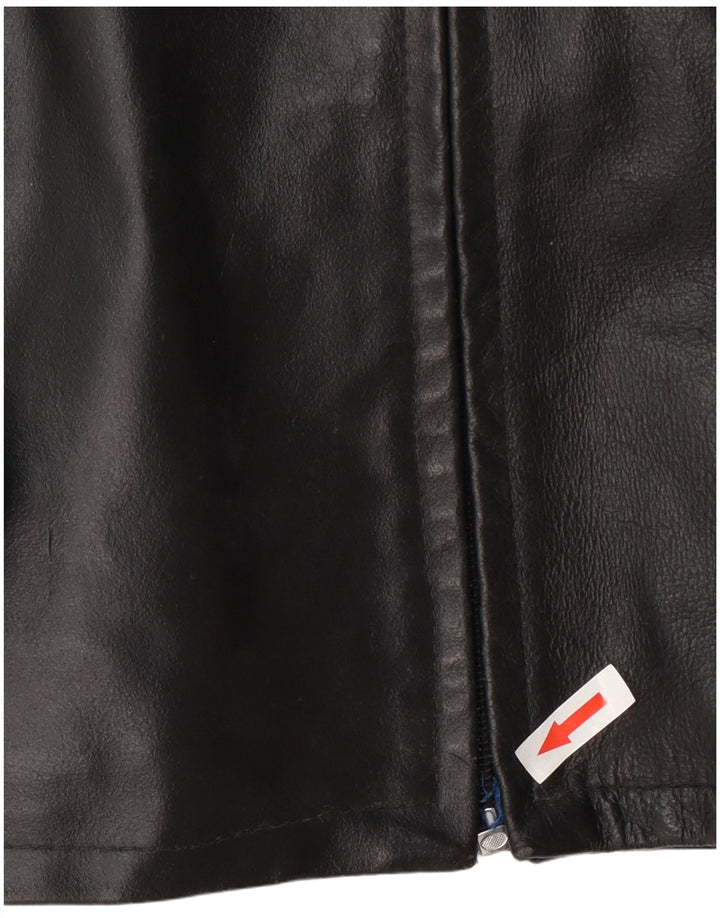 veste en cuir homme vintage UK 40 Grand Noir