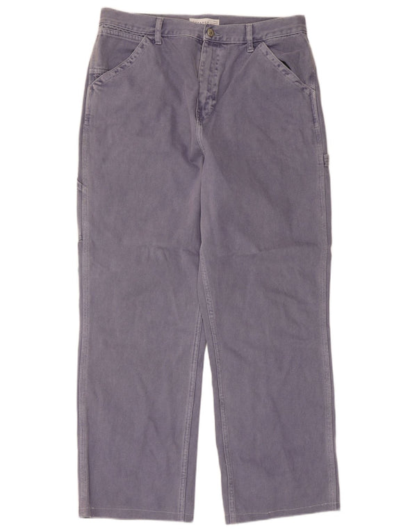 Topshop Pantalon Cargo Droit Femme UK 16 W34 L28 Violet Coton