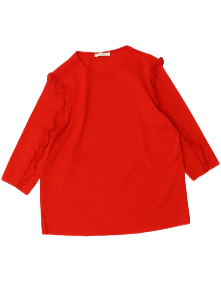 ZARA Womens 3/4 Sleeve Blouse Top UK 12 Medium Red Vintage Zara and Second-Hand Zara from Messina Hembry 