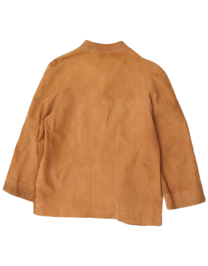 vintage Femme 3 Boutons Blazer En Daim Veste UK 14 Beige Moyen