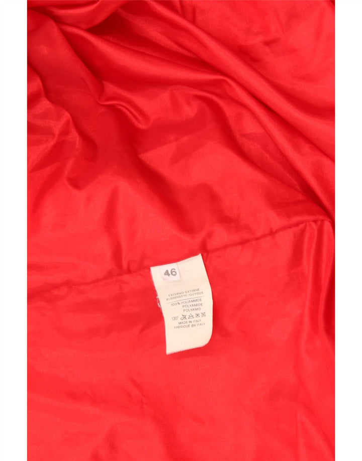 VINTAGE Veste coupe-vent à capuche pour homme IT 46 Grand colorblock rouge
