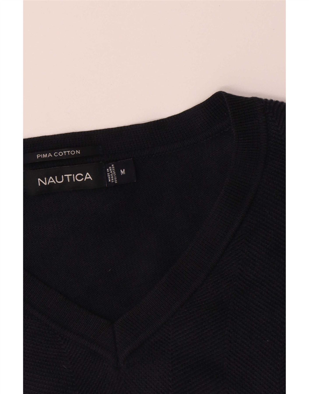 Nautica Pull col V Homme Bleu Marine Moyen Coton