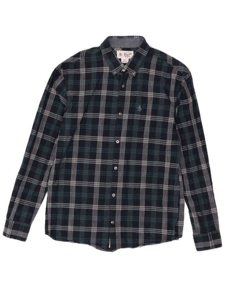 Penguin Chemise Homme Grand Carreau Bleu Marine Coton