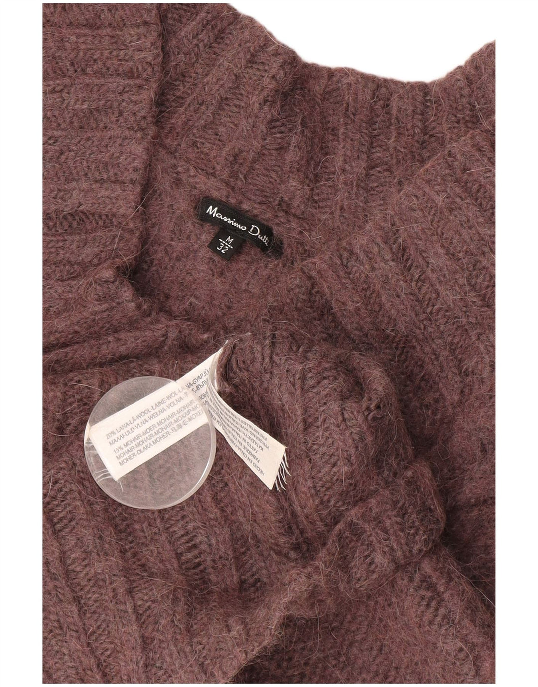 MASSIMO DUTTI Pull col V pour femme UK 12 Bordeaux moyen