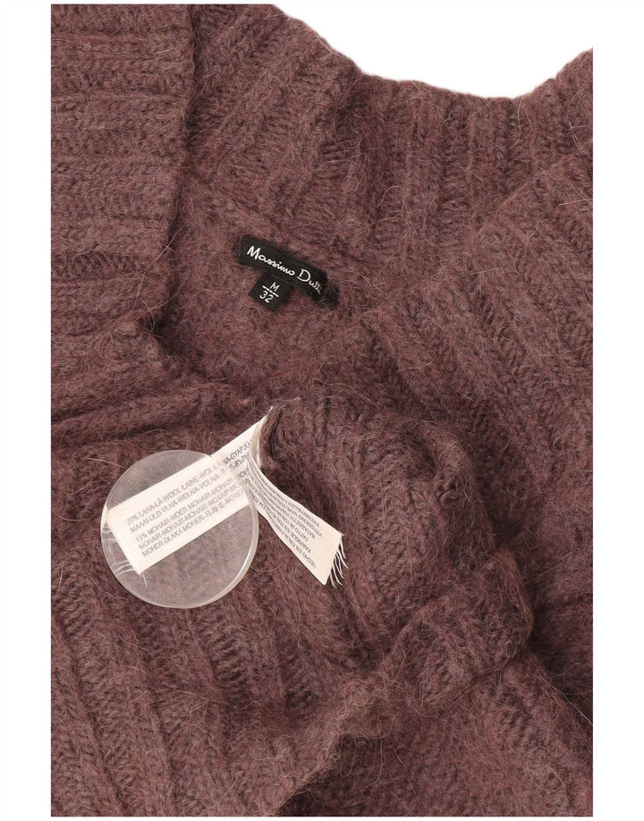MASSIMO DUTTI Pull col V pour femme UK 12 Bordeaux moyen