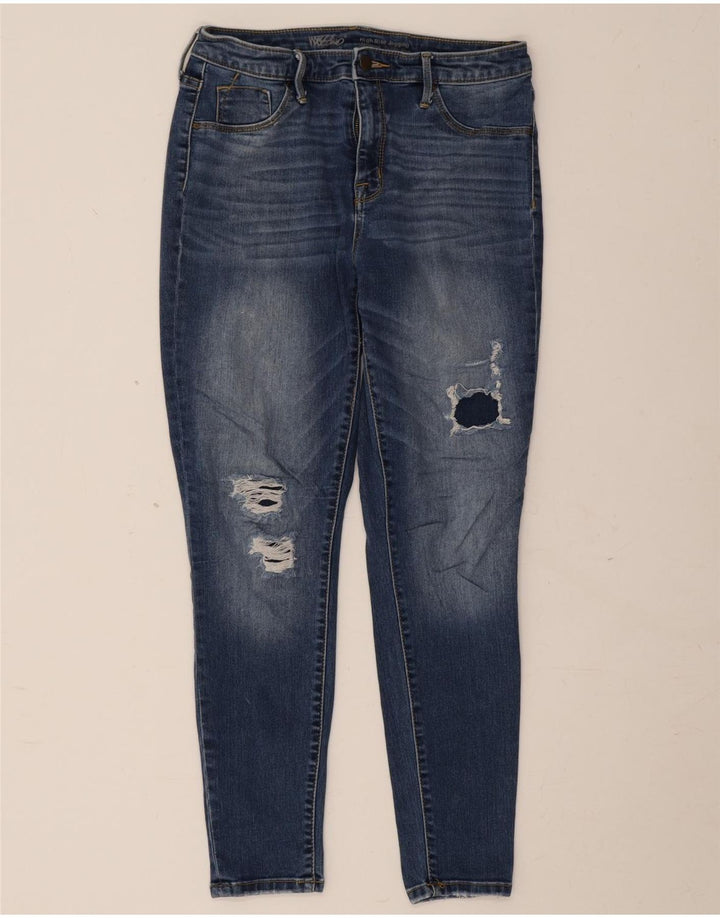 Mossimo Jeans Jegging en détresse pour femmes US 10 Medium W30 L26 coton bleu