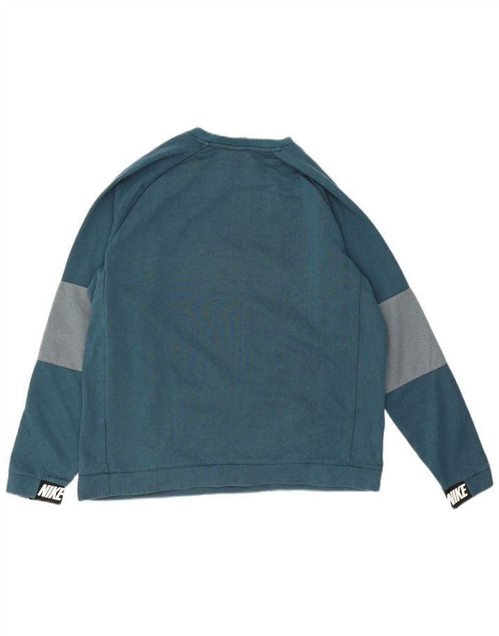 Nike Sweat-shirt pour homme Large Bleu Colorblock