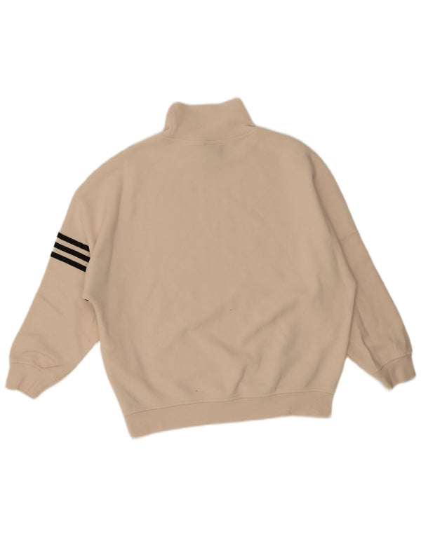Adidas Sweat-shirt surdimensionné pour femme UK 2 2XS Coton beige