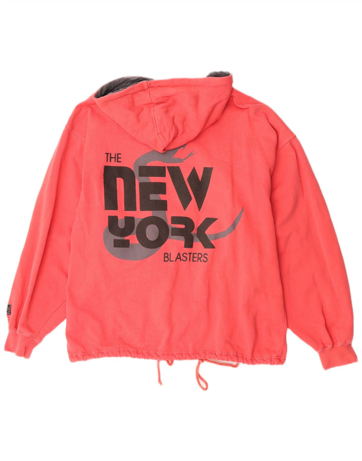 Oncle Sam Pull à capuche zippé graphique pour homme en coton rouge moyen