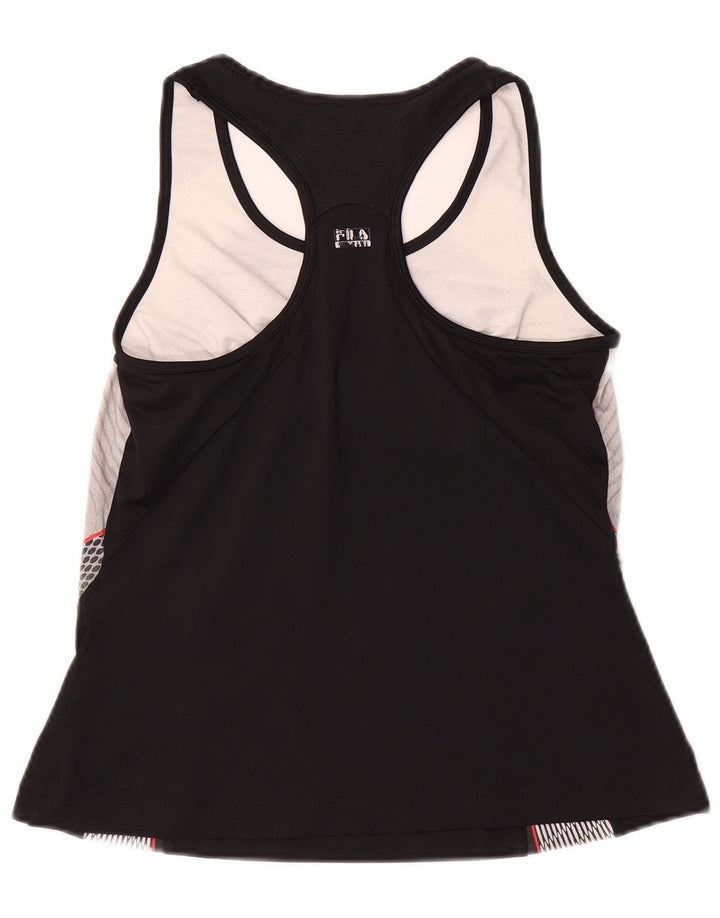 FILA Débardeur Femme UK 12 Medium Noir Colourblock Polyester