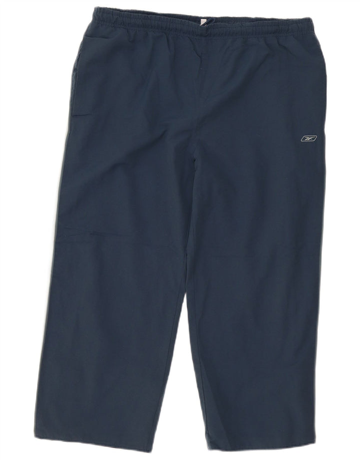 Reebok Pantalon De Survêtement Homme Large Bleu Marine Colorblock Polyester