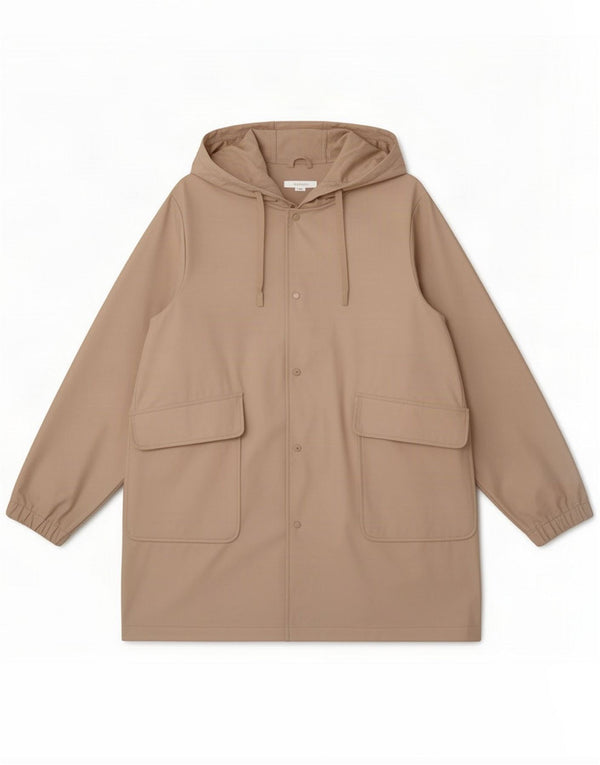 Zara Parka à capuche pour femme UK 18 XL Beige Polyester
