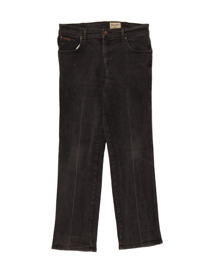 WRANGLER Womens Texas Straight Jeans W34 L32 Black Cotton Vintage Wrangler and Second-Hand Wrangler from Messina Hembry 