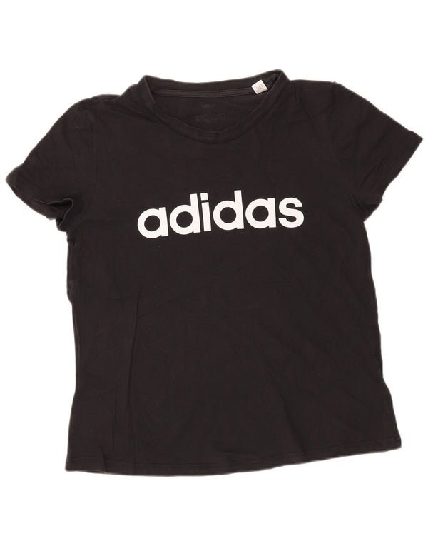 ADIDAS T-shirt graphique pour femme UK 14/16 Large Noir
