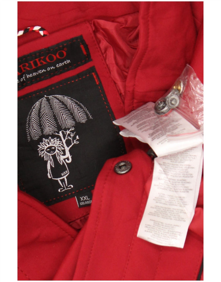 Marikoo Manteau à capuche pour femme UK 20 2XL Rouge Polyester