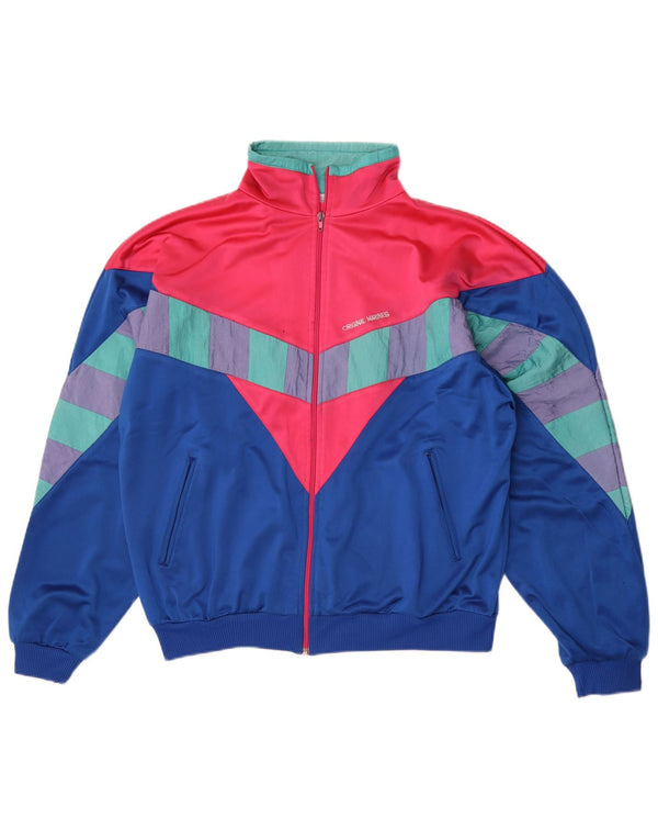 vintage Mens Survêtement Top Veste XL Multicolore Colourblock Polyester