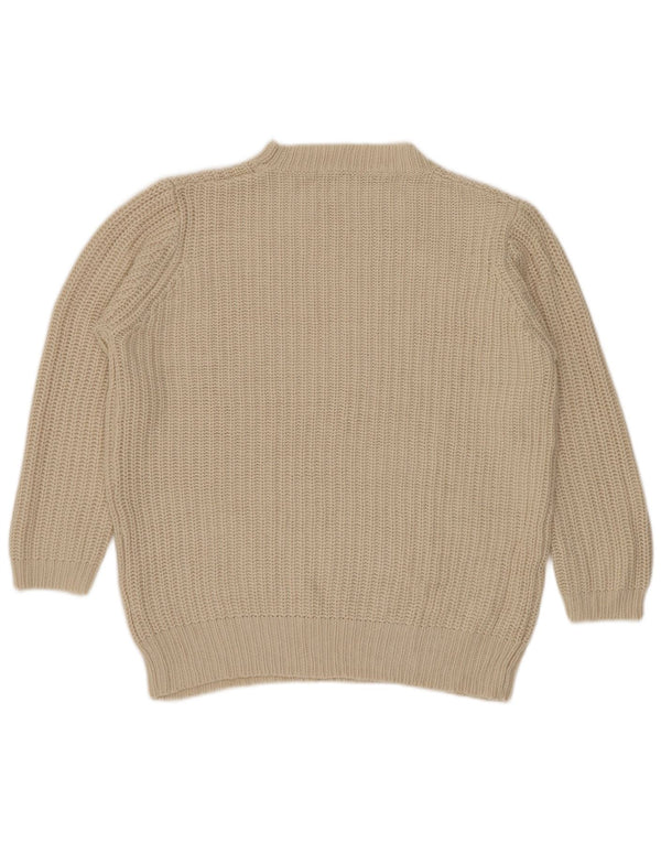 Zara Pull col roulé pour femme UK 16 Large Beige Acrylique