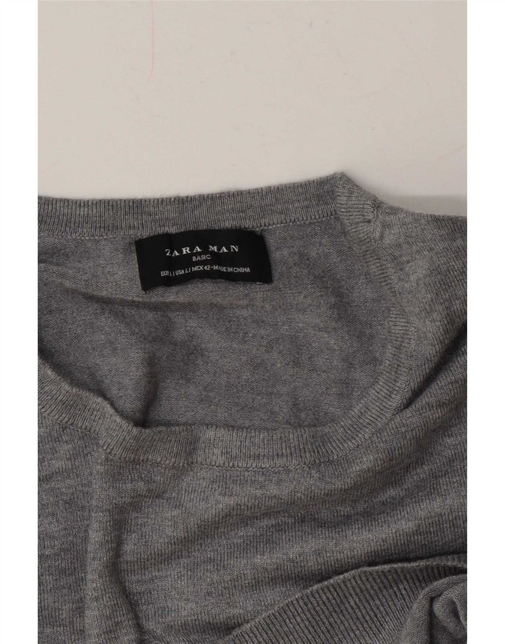 Zara Pull ras du cou pour homme, grand gris