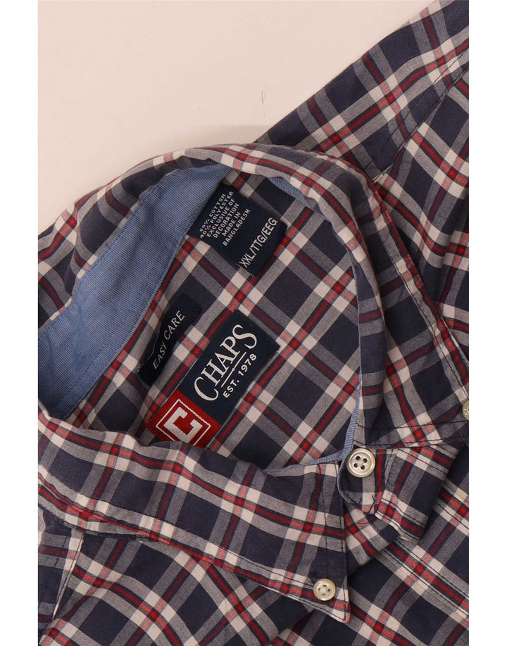 Chaps Chemise homme facile d'entretien 2XL en coton à carreaux bleu marine