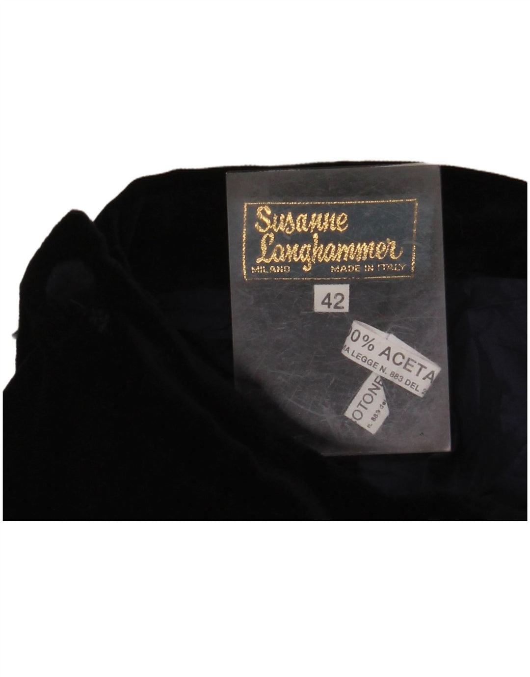 VINTAGE Jupe crayon taille haute en velours pour femme IT 42 Medium W26 Bleu marine