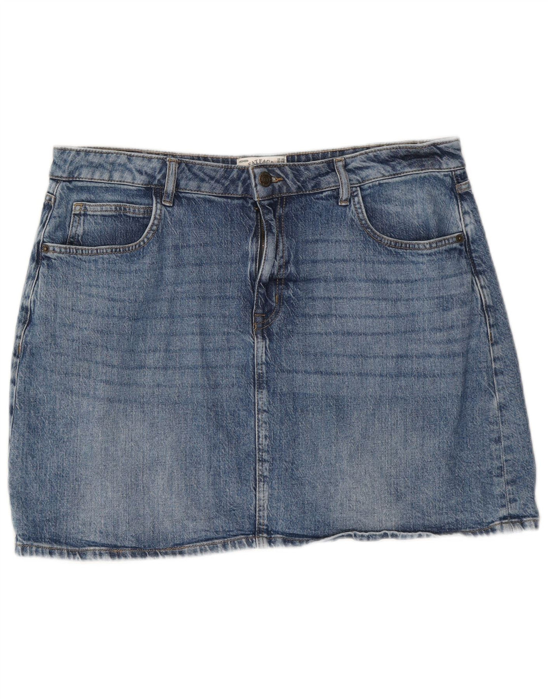 Fat Face Jupe en jean pour femme UK 16 Large W38 Bleu Coton