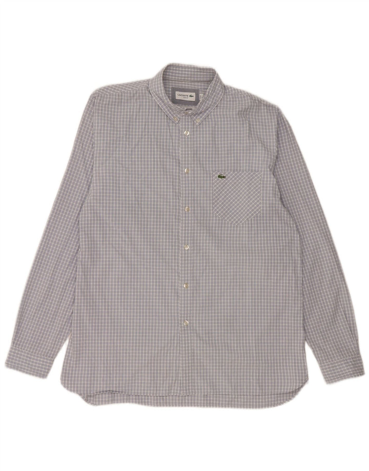 Lacoste Chemise Slim Fit Homme Taille 42 Grand Coton Vichy Bleu