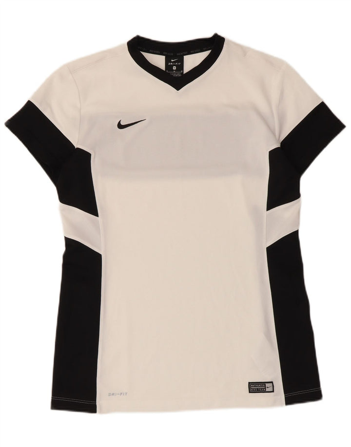 Nike T-shirt Dri Fit pour homme en polyester color block blanc moyen