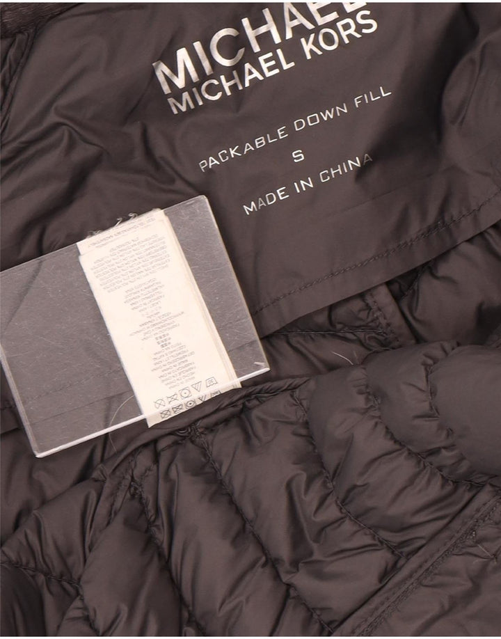 Michael Kors Veste rembourrée pour femme UK 10 Petit nylon gris