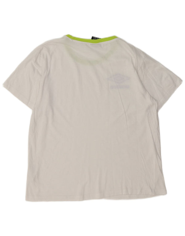 Umbro T-shirt graphique pour femme UK 18 XL Blanc Coton