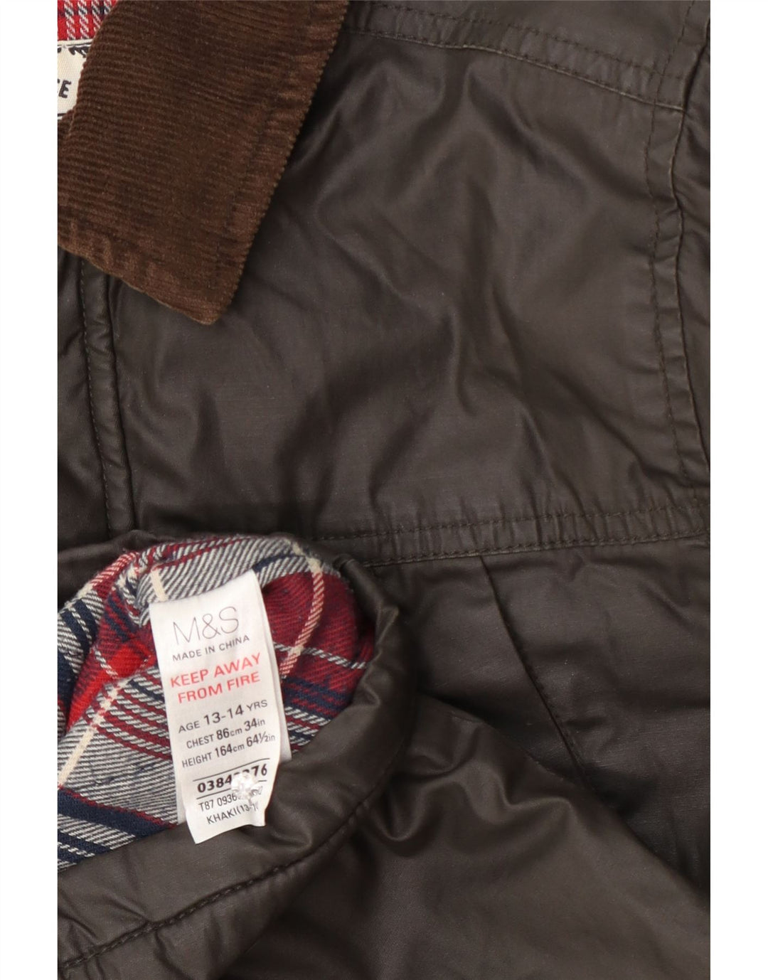 Marks & Spencer Veste en coton ciré garçon 13-14 ans Kaki