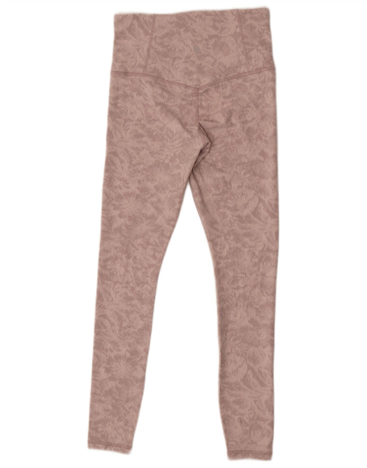 Athleta Leggings à motif abstrait pour femme UK 8 Petit nylon rose