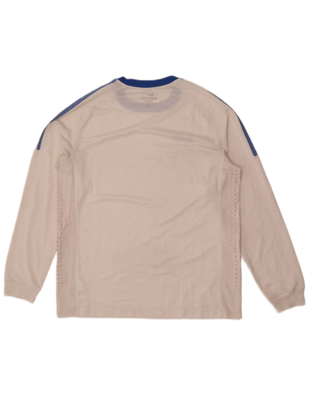 Nike Haut Dri Fit à manches longues pour homme en polyester color block Blanc Taille L